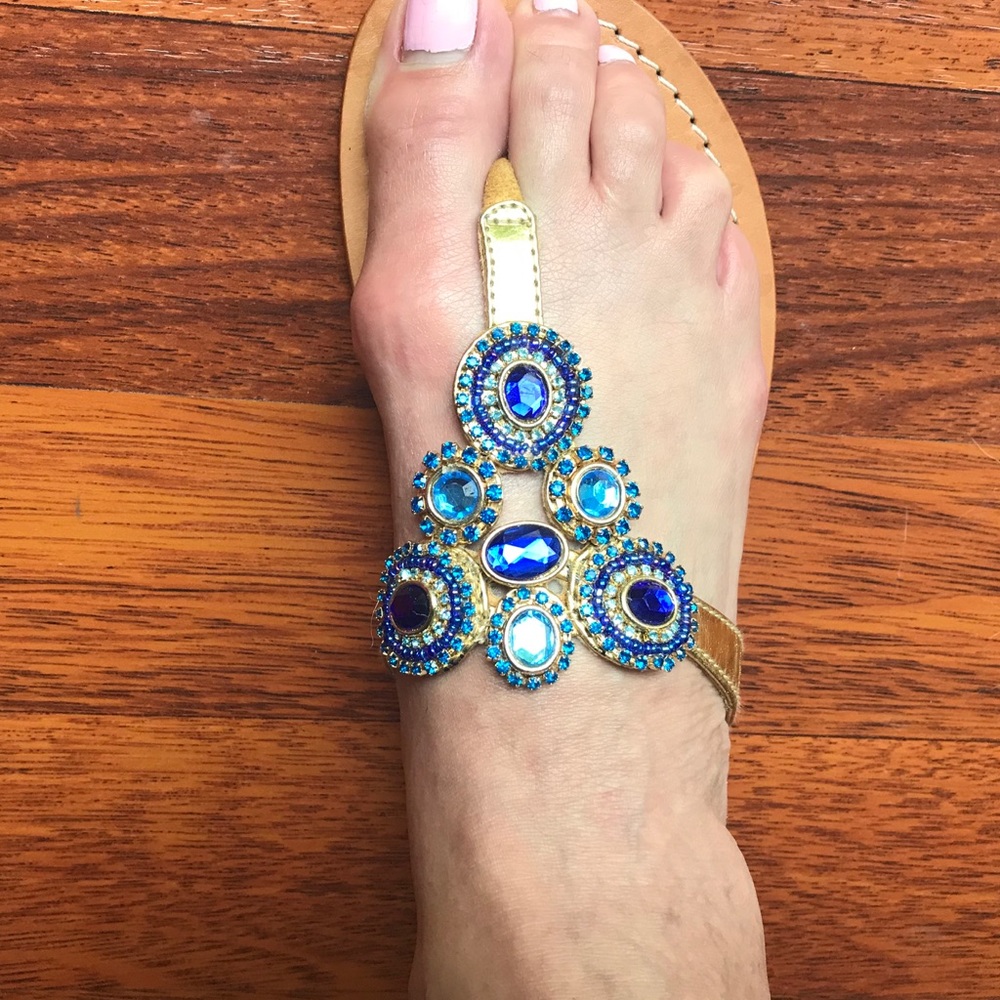 Gorgeous Bejeweled royal blue sandal